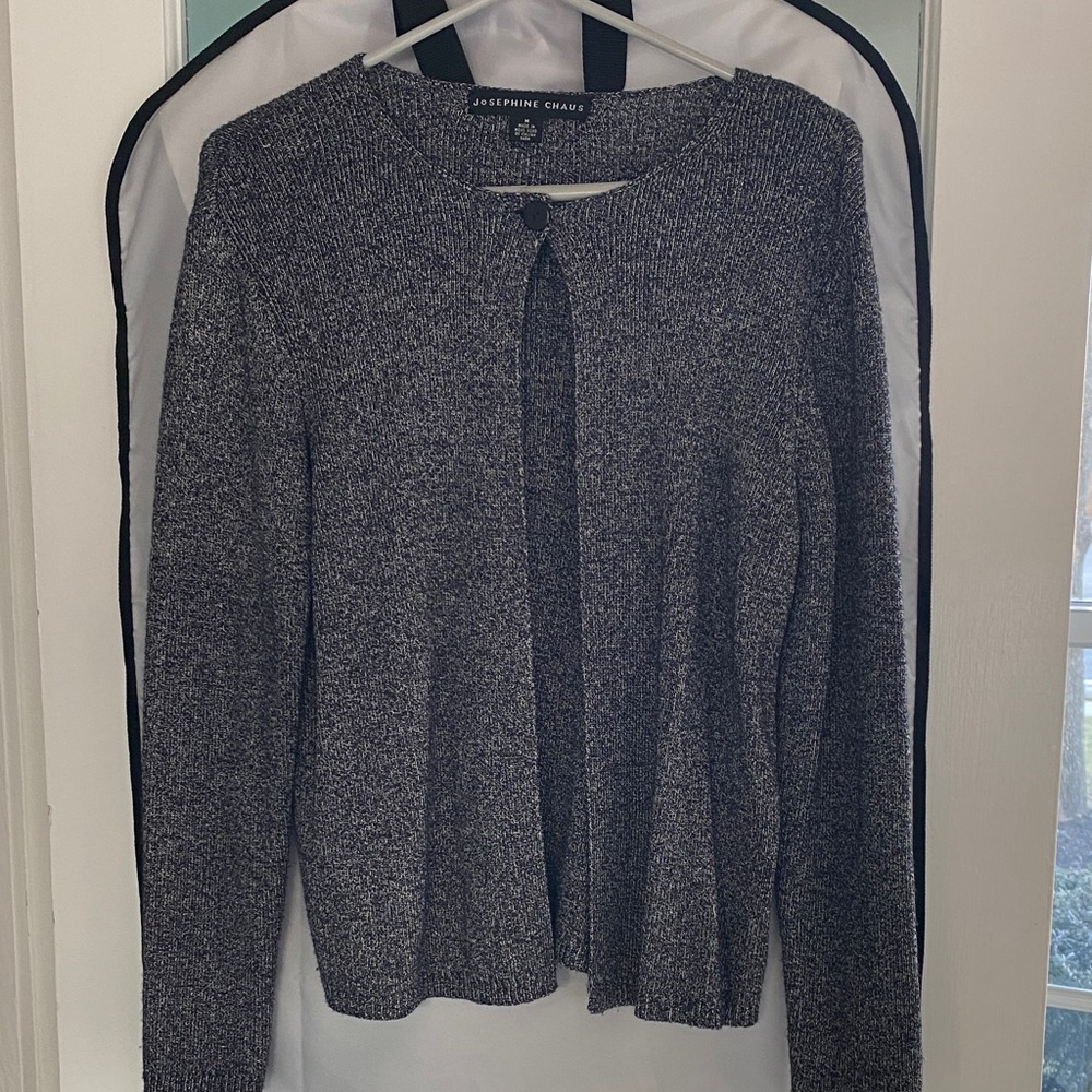 Josephine Chaus Black and White Heathered Women's Sweater